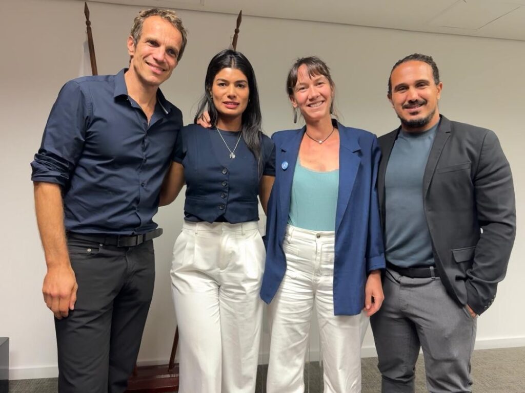 Vincent Doumeizel (Asesor Senior UNGC, Fundador de GSC), María Gabriela Reyes (TIDE), Melanie Cueff (Oficial Científico de GSC) y Hoce Fariñas (TIDE).