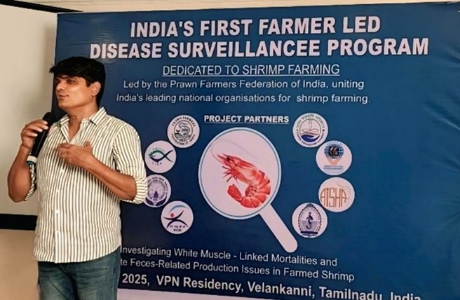 Primer programa de investigación de enfermedades dirigido por acuicultores en la India